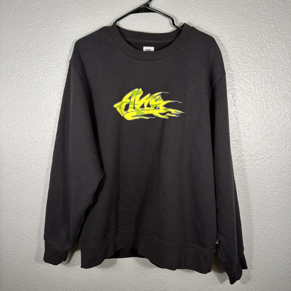 Vans x ALVA SKATES Crew Neck Hoodie Black/Neon Green Men’s Large